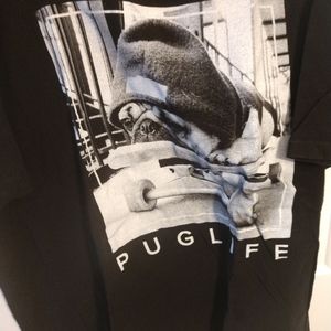 77-  Doug the pug XXL pug life. black